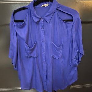 Silent + Noise Cold Shoulder Button Down Shirt